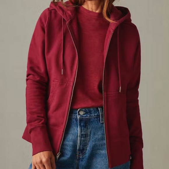 American Giant Classic Full Zip Hoodie Bonfire Red NWOT - Picture 3 of 7